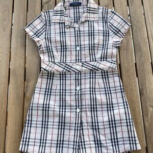 Baby kid dress button down 2T Burberry short sleeves beige